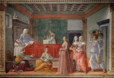 Johannes Döparens födelse (fresko av Domenico Ghirlandaio