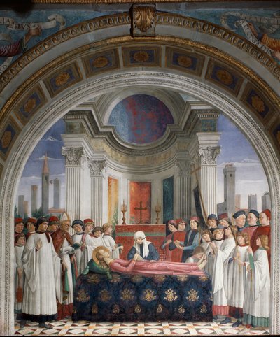 Begravningen av Saint Fina - Fresco av Domenico Ghirlandaio