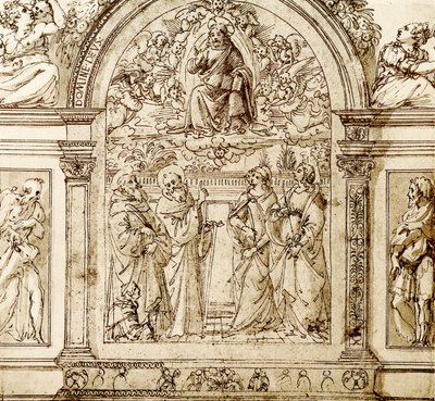 Den välsignande Frälsaren i molnen av Domenico Ghirlandaio