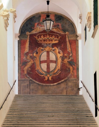 Republiken Genuas vapen (Fresco av Domenico Il Sarzana Fiasella