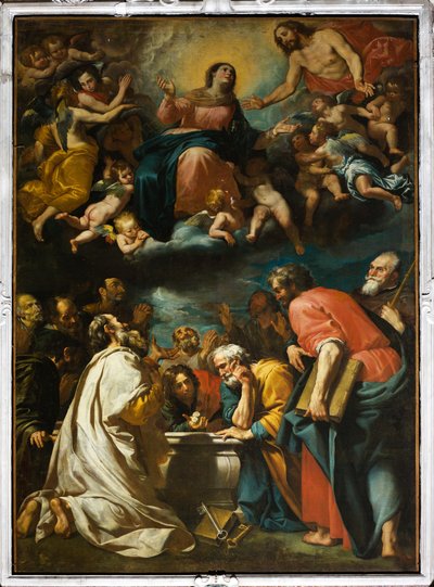 Jungfruns himmelsfärd (olja på duk) av Domenico Il Sarzana Fiasella