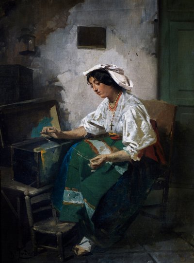 Sy flicka av Domenico Induno