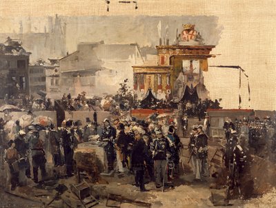 Nedläggningen av hörnstenen till Galleria Victor Emmanuel II i Milano, 7 mars av Domenico Induno