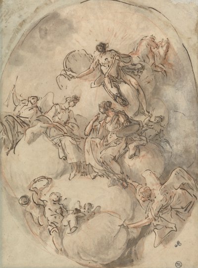 Studie för tak: Apollo och andra figurer av Domenico Mondo