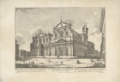 Kyrkan Nuova te Rom Utsikt över kyrkan S. Maria in Vallicella känd som den nya kyrkan med dess Oratorium / Vue de l