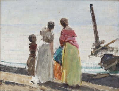 Figurer på stranden (olja på duk) av Domenico Morelli