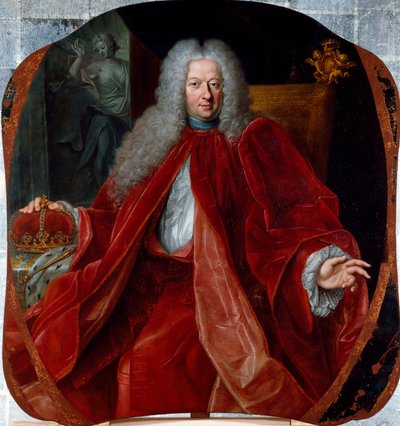 Porträtt av Domenico Negrone (1672-1736) Doge of the Republic of Genes från 1723 till 1726. Målning av Domenico Parodi av Domenico Parodi
