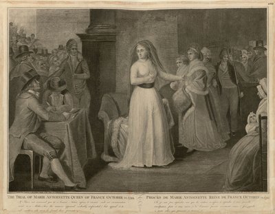 Rättegången mot Marie Antoinette, Frankrikes drottning, den 14 oktober 1793. av Domenico Pellegrini