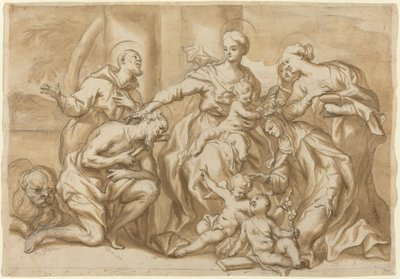 Madonna omgiven av heliga av Domenico Piola
