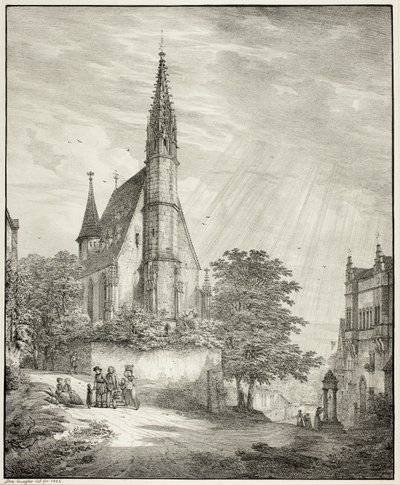 Kiderich kyrka i Rheingau av Domenico Quaglio