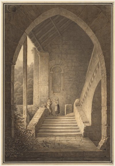 Yttertrappa av en gotisk ruin av Domenico Quaglio
