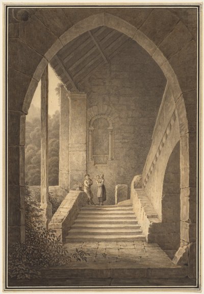 Yttertrappa av en gotisk ruin Trappa av en gotisk ruin, 1830. av Domenico Quaglio