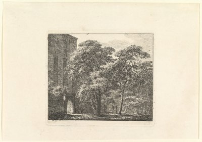 Gotisk arkitektur i ett landskap, ca. 1807. av Domenico Quaglio II