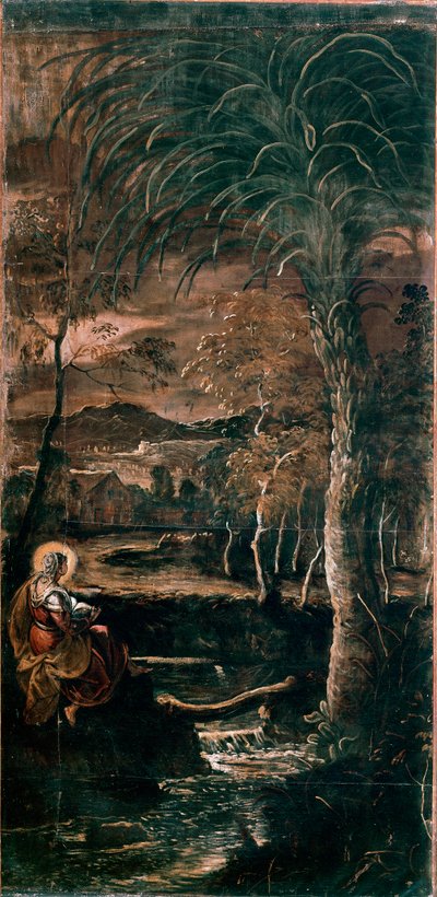 Sankta Maria den egyptiska målning av Tintoretto eller Tintoret (Jacopo Robusti) (1518-1594) 1583-1587 Scuola di san Rocco, Venedig av Domenico Robusti Tintoretto