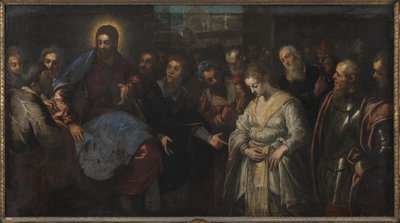 Kristus och äktenskapsbrytaren av Domenico Tintoretto