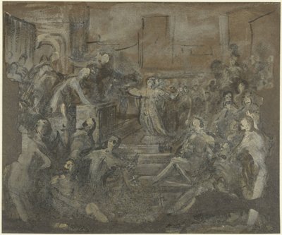 Saint Catherine i diskussion med de skriftlärda av Domenico Tintoretto