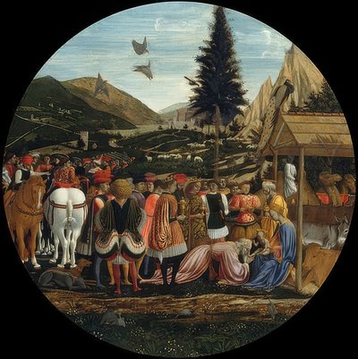 Tillbedjan av Magi. Omkring 1440 av Domenico Veneziano