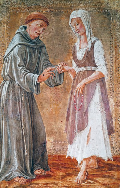 St Francis gifter sig med fattigdom av Domenico Veneziano