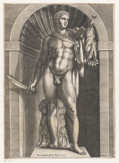 Skulptur av en krigare Speculum Romanae Magnificentiae (serietitel) av Domenico Vito