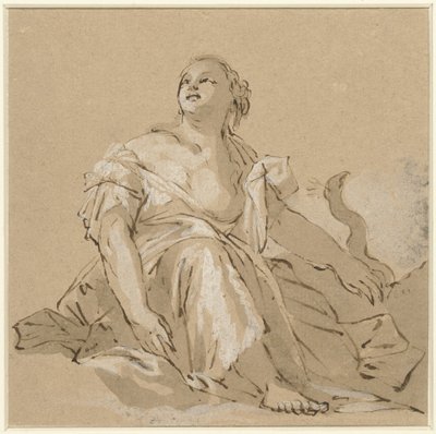 Sittande Juno på moln av Domenico Zanetti (attributed to)