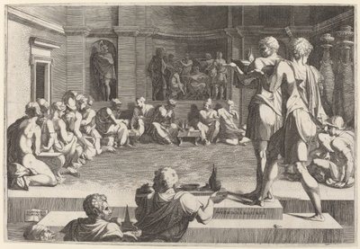 Alexander den stores bankett av Domenico del Barbiere after Francesco Primaticcio