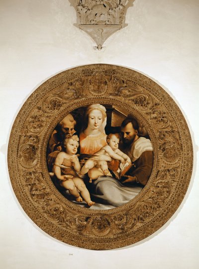 Den heliga familjen och Johannes Döparen av Domenico di Pace Beccafumi  