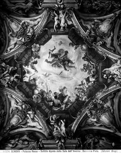 Allegory of Winter, på Vinterrummets valv av Domenico the Elder Piola