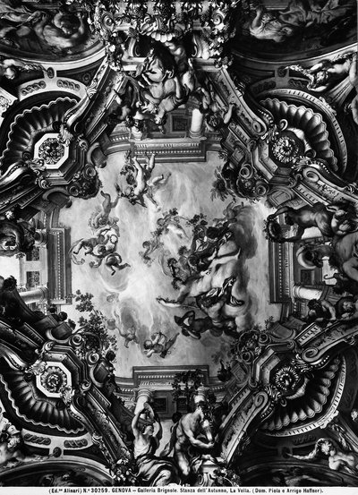 Tak i höstrummet, Brignole Gallery av Domenico the Elder Piola