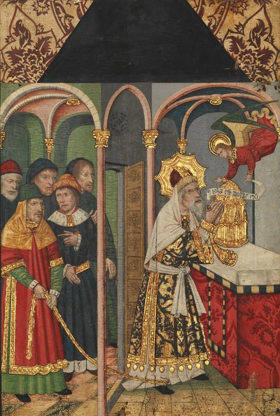 Panel med ängeln som visar sig för Zacharias..., 1464-1507. av Domingo Ram