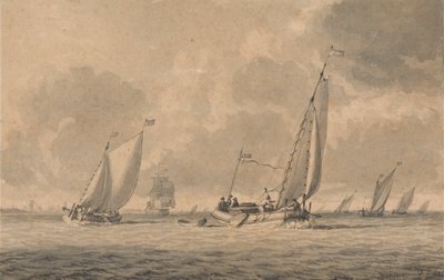 Pråmar på väg ut till havet av Dominic Serres