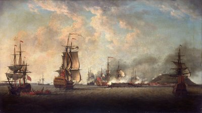 Brittisk attack mot fästningen Goree den 29 december 1758 utanför Dakar av Dominic Serres