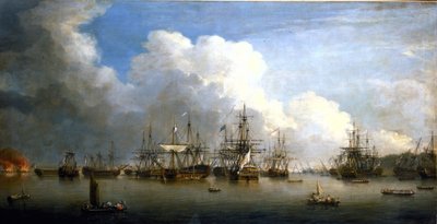 Det sjuåriga kriget (1756-1763): Den spanska flottans erövring av Havanna (Kuba), augusti och september 1762. Olja på duk, mitten av 1700-talet, av Dominic Serres (1722-1793). av Dominic Serres