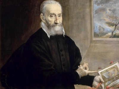 Porträtt av Giulio Clovio 1498-1578, ca 1571. av Dominico El Greco