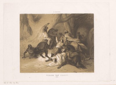 Willem mötte de Hoorn, greve av Orange, slåss mot morerna William av Orange / 806 (titel på objekt) av Dominicus Anthonius Peduzzi
