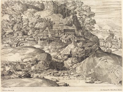 Landskap med en kvarn, ca. 1650. av Dominique Barriere