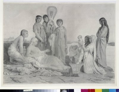 Moses sparar vatten (ritning) av Dominique Louis Papety