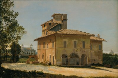 Rafaels villa i Rom, ca 1837-40 (olja på papper på duk) av Dominique Louis Papety