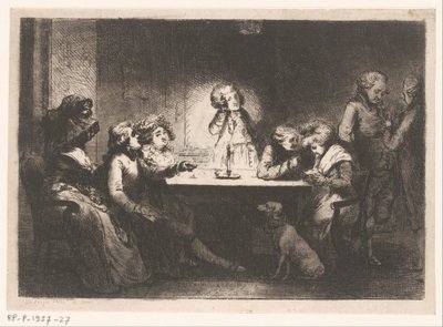 Sällskap runt ett bord vid levande ljus av Dominique Vivant Denon (baron)