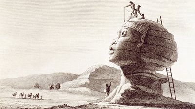 Sfinxen i Giza i Egypten under Egyptens kampanj av Dominique Vivant Denon