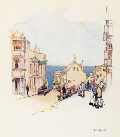 En bild av Lyme Regis (färglitografi) av Donald (after) Maxwell