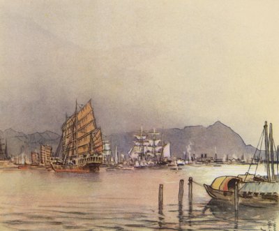 Hong-Kong (färglitografi) av Donald (after) Maxwell