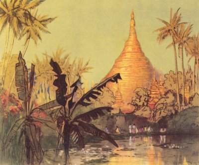 Rangoon (färglitografi) av Donald (after) Maxwell