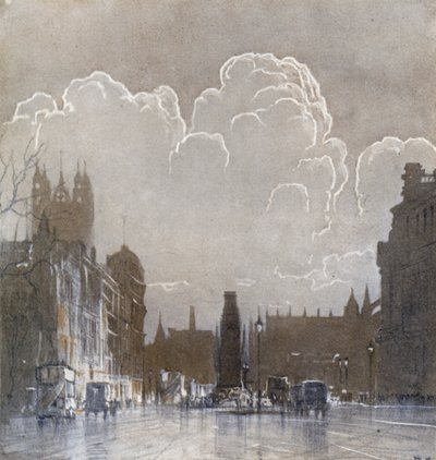 The Cenotaph (färg litho) av Donald (after) Maxwell
