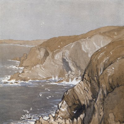 Cornish Coast (färg litho) av Donald (after) Maxwell
