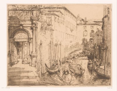 Utsikt i Venedig 1911 (Vita palatset) Vita palatset av Donald Shaw MacLaughlan (signed by artist)