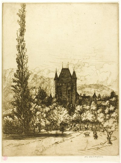 Ett slott i Thun, Schweiz av Donald Shaw MacLaughlan