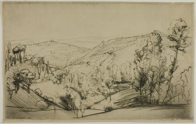 Fälten i San Gimignano av Donald Shaw MacLaughlan