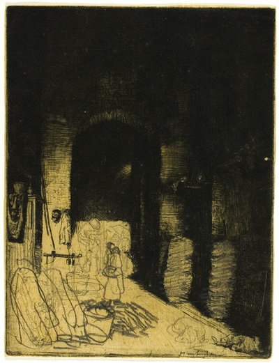 Interiör av Charcoal Shop, Florens av Donald Shaw MacLaughlan