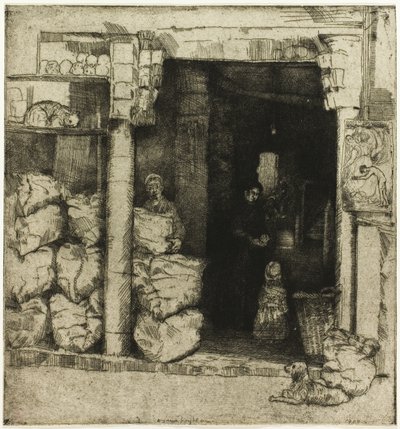 Interiör av en kolaffär av Donald Shaw MacLaughlan