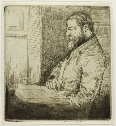 Porträtt av fransk student av Donald Shaw MacLaughlan